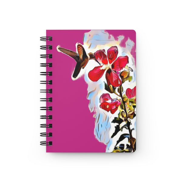 Hummingbird Red Rosa Neat Pink Spiral Bound Journal