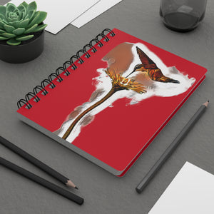 Hummingbird Flame Red Spiral Bound Journal