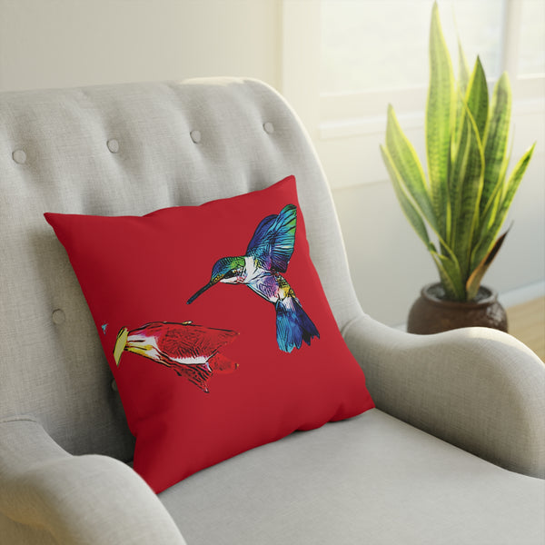 Hummingbird Sweet Red Cushion