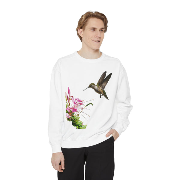 Hummingbird Frills Unisex Garment-Dyed Sweatshirt 1