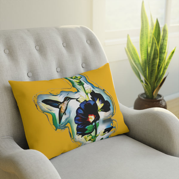 Hummingbird Standing Yellow Cushion