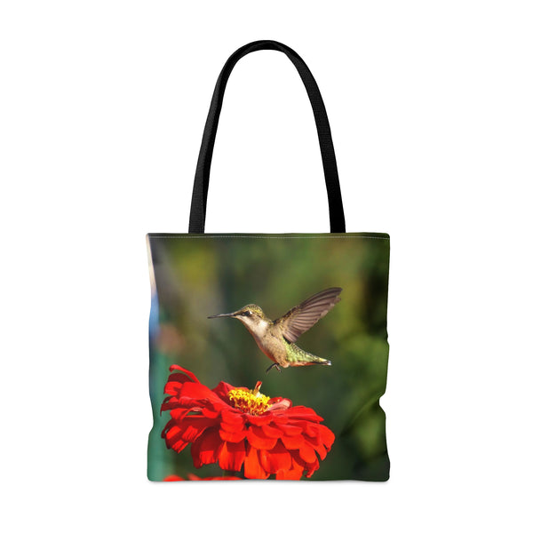 Red Bouncing Hummingbird Tote