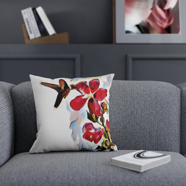 Hummingbird Red Rosa Cushion