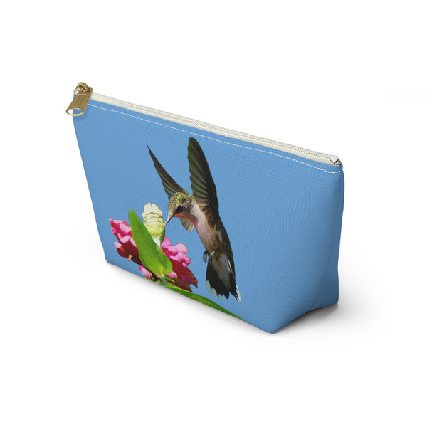 Hummingbird Wings Up Light Blue Accessory Pouch w T-bottom