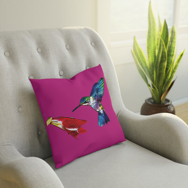 Hummingbird Sweet Neat Pink Cushion