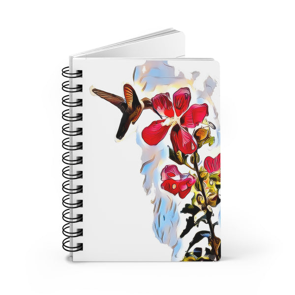 Hummingbird Red Rosa Spiral Bound Journal