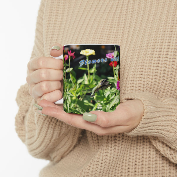 Flower Friends Hummingbird Ceramic Mug 11oz