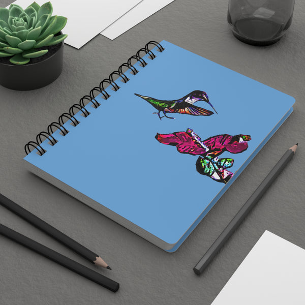 Hummingbird Bounce Light Blue Spiral Bound Journal