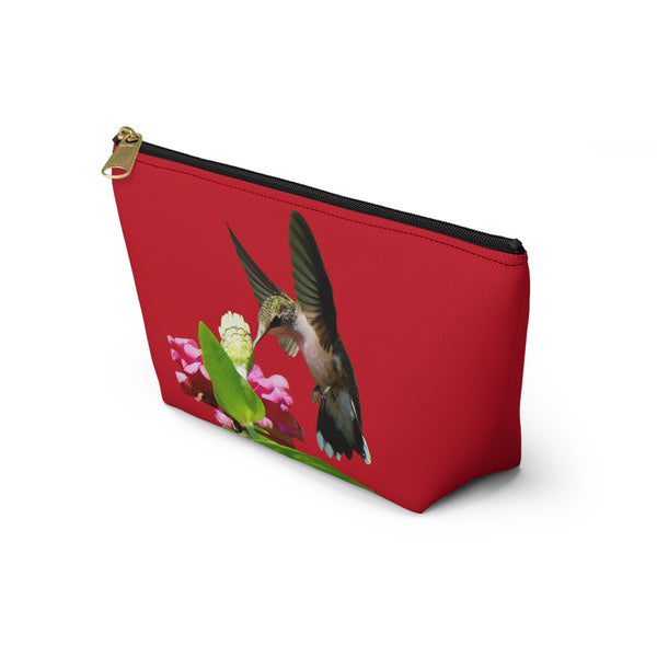 Hummingbird Wings Up Red Accessory Pouch w T-bottom