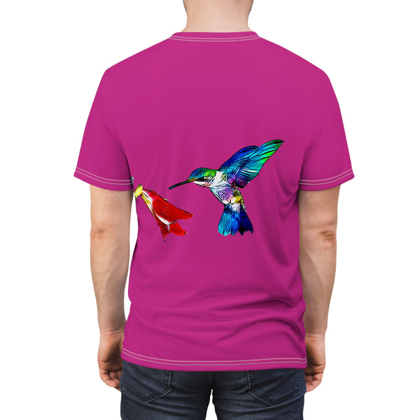 Unisex Cut & Sew Hummingbird Sweet Neat Pink Tee (AOP 1)