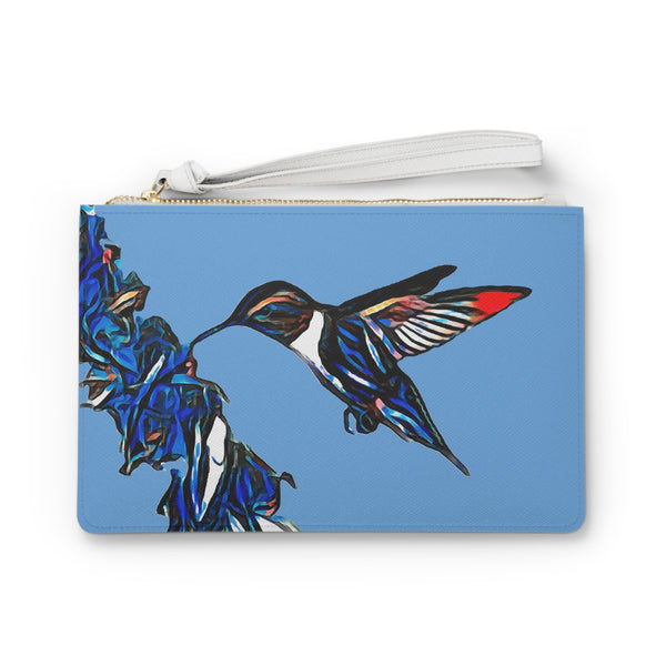 Hummingbird Blue Stick Light Blue Clutch Bag (2)