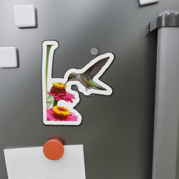 Hummingbird Zinnia Die-Cut Magnets