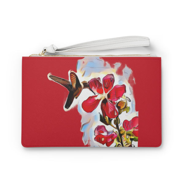 Hummingbird Red Rosa Red Clutch Bag (2)