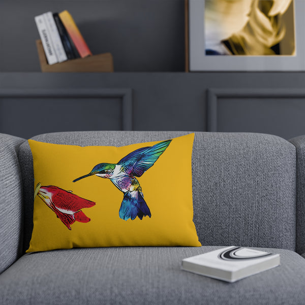 Hummingbird Sweet Yellow Cushion