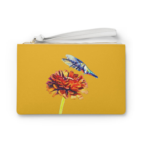 Hummingbird Wings Up Yellow Clutch Bag (2)