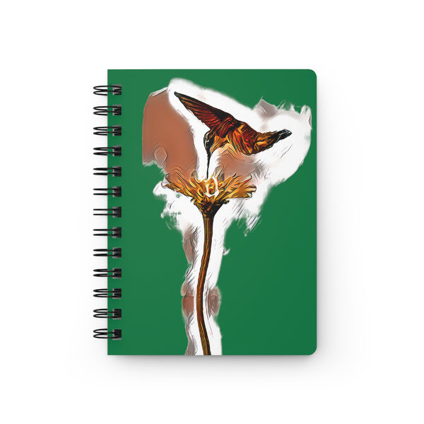 Hummingbird Flame Green Spiral Bound Journal