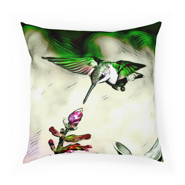 Hummingbird Emerald Flyer Cushion