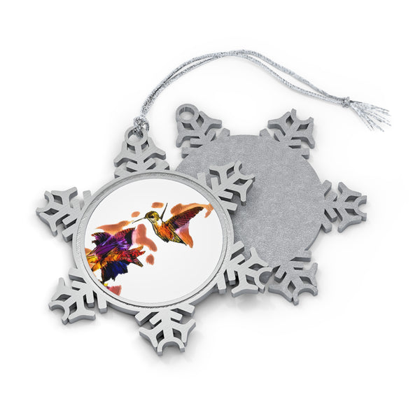 Hummingbird Violet Pewter Snowflake Ornament 1