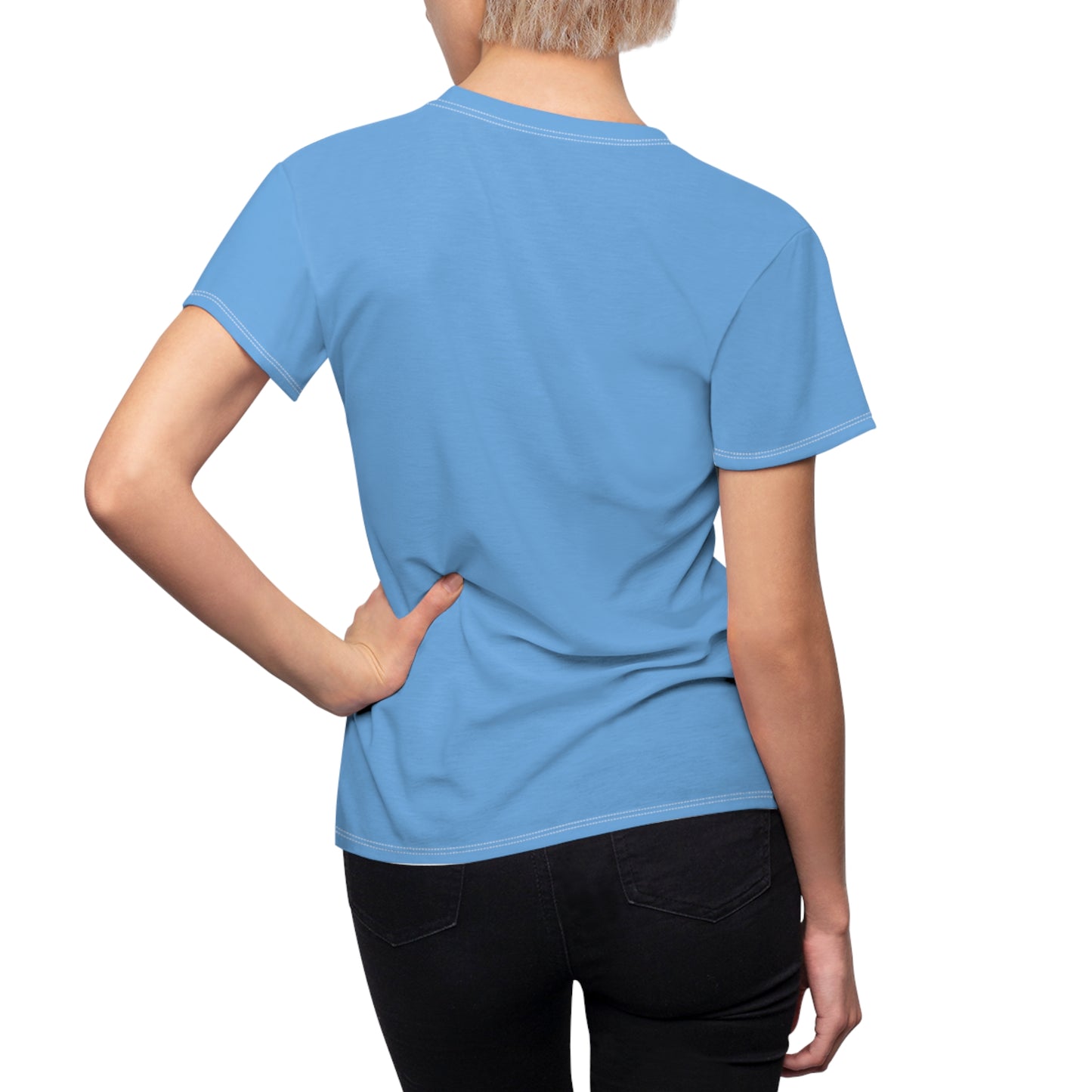 Women's Cut & Sew Hummingbird Gaze Light Blue Tee (AOP 1)