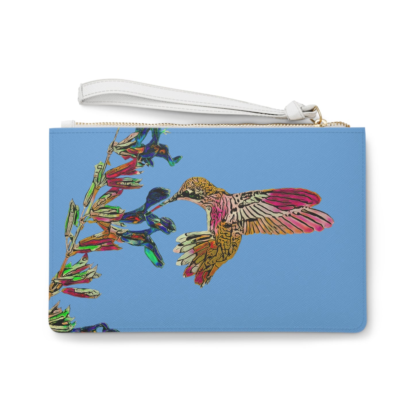 Hummingbird Twist Light Blue Clutch Bag
