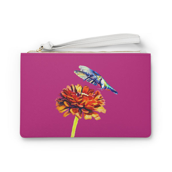 Hummingbird Wings Up Neat Pink Clutch Bag (2)