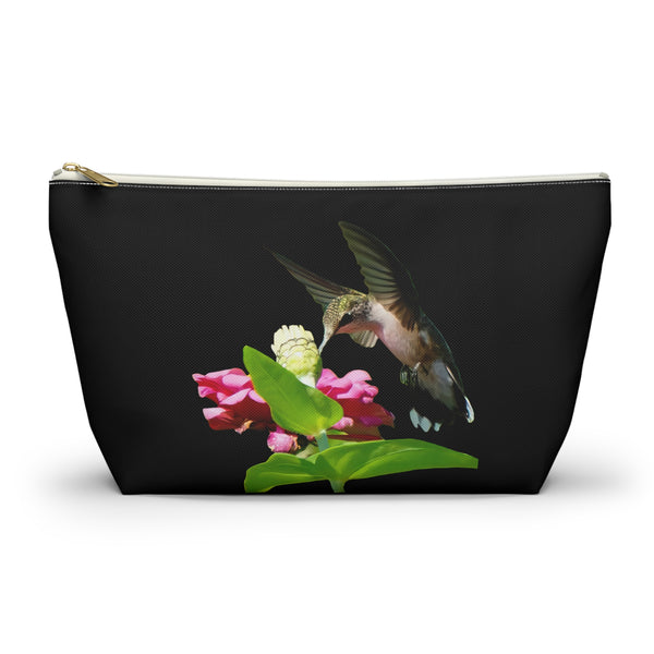 Hummingbird Wings Up Black Accessory Pouch w T-bottom