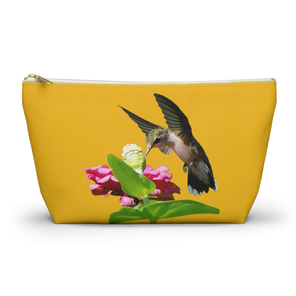 Hummingbird Wings Up Yellow Accessory Pouch w T-bottom