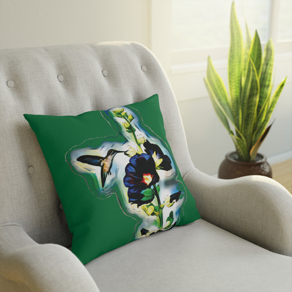 Hummingbird Standing Green Cushion