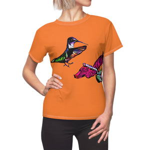 Women's Cut & Sew Hummingbird Bounce Orange Tee (AOP 1)