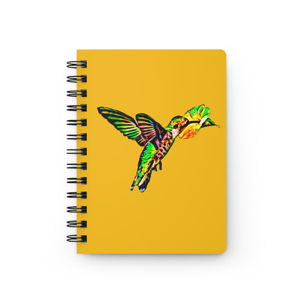 Hummingbird Emerald Sip Yellow Spiral Bound Journal