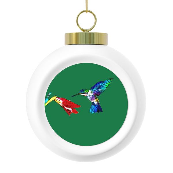 Hummingbird Sweet Green Ball Ornament