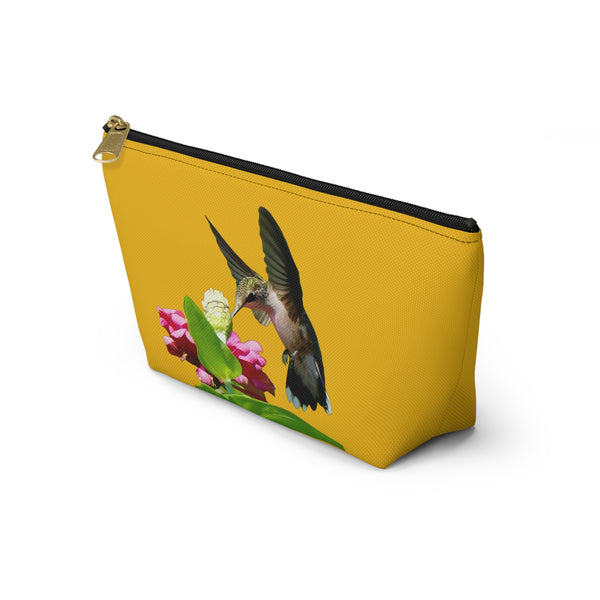 Hummingbird Wings Up Yellow Accessory Pouch w T-bottom