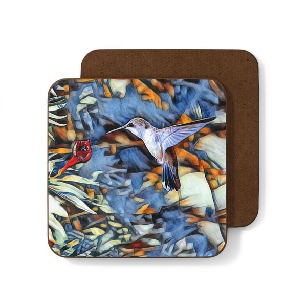 Hummingbird Wing Stretch Hardboard Back Coaster