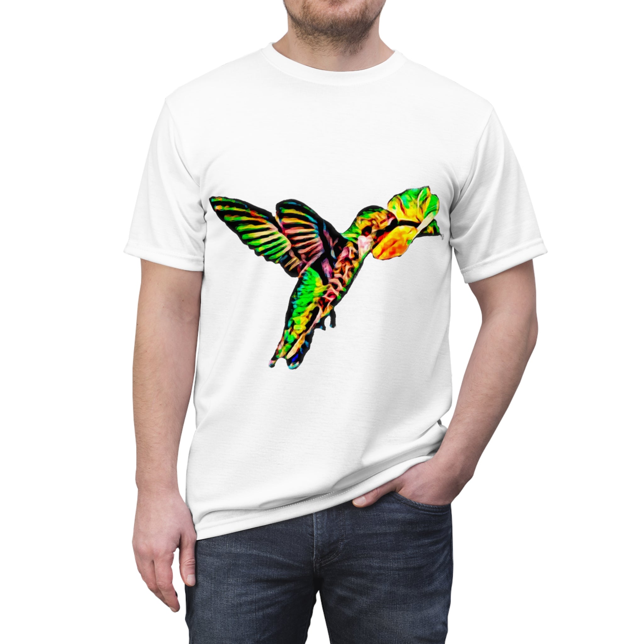 Unisex Cut & Sew Hummingbird Emerald Tee (AOP 1)