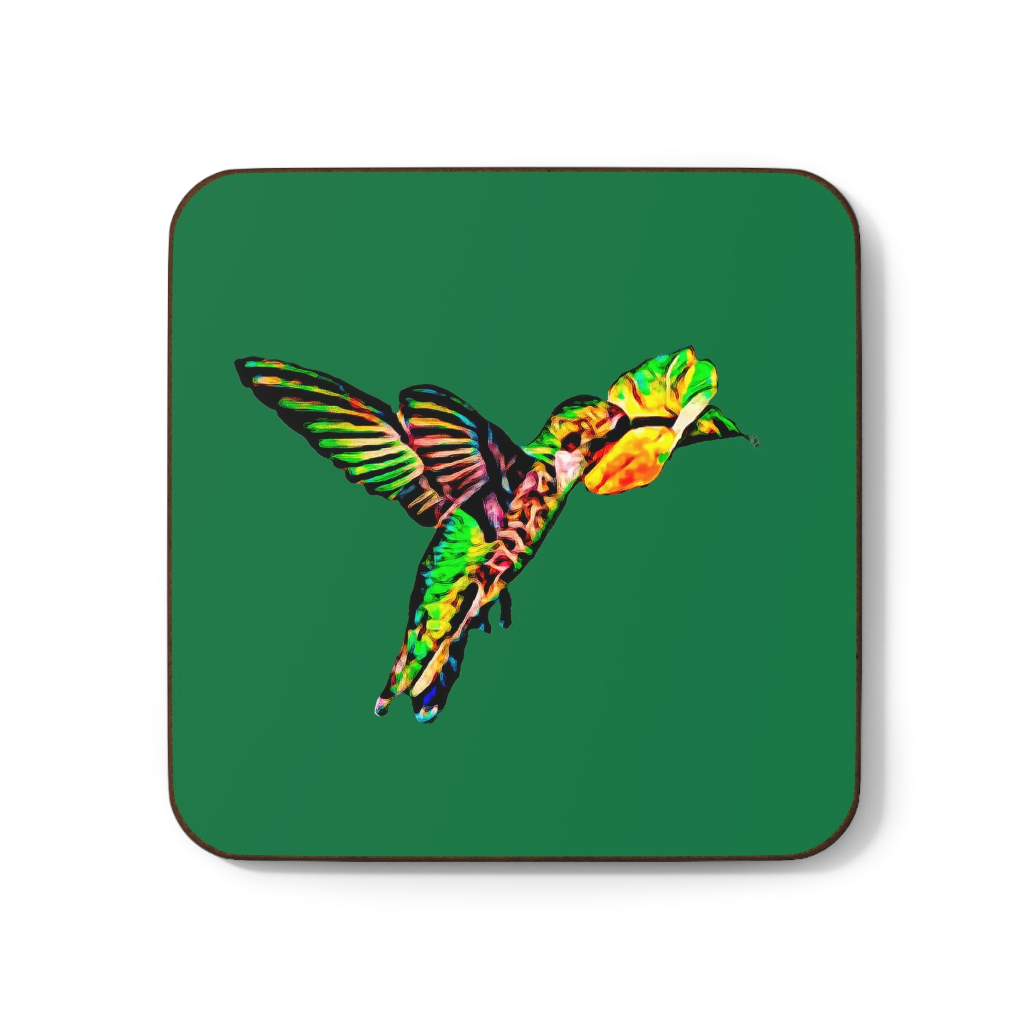 Hummingbird Emerald Sip Green Hardboard Back Coaster