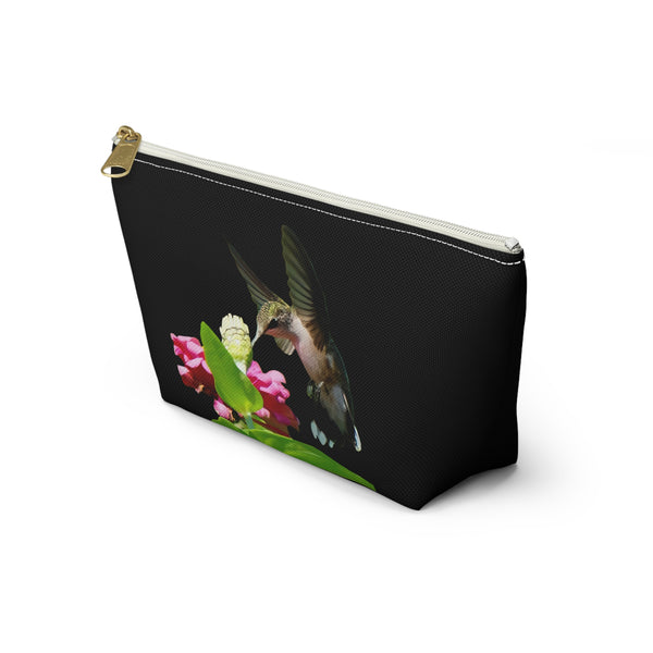 Hummingbird Wings Up Black Accessory Pouch w T-bottom