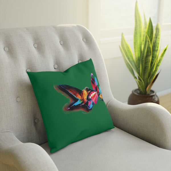 Hummingbird Landing Green Cushion