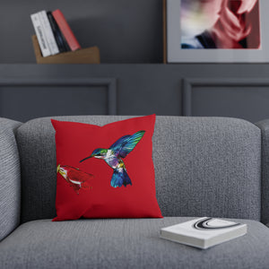 Hummingbird Sweet Red Cushion