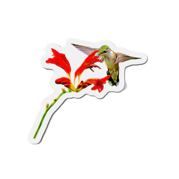 Hummingbird Red Vine Die-Cut Magnets