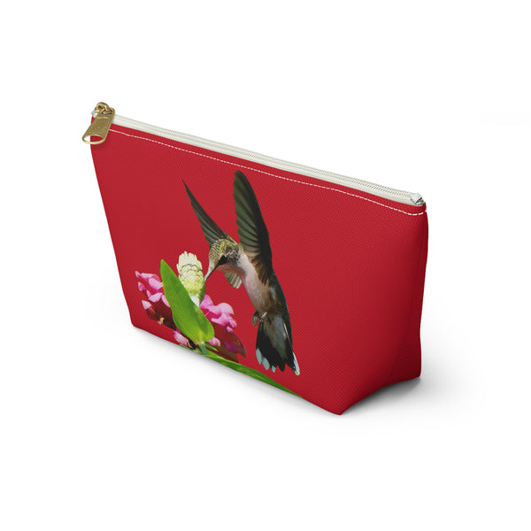 Hummingbird Wings Up Red Accessory Pouch w T-bottom