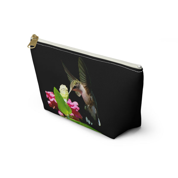 Hummingbird Wings Up Black Accessory Pouch w T-bottom