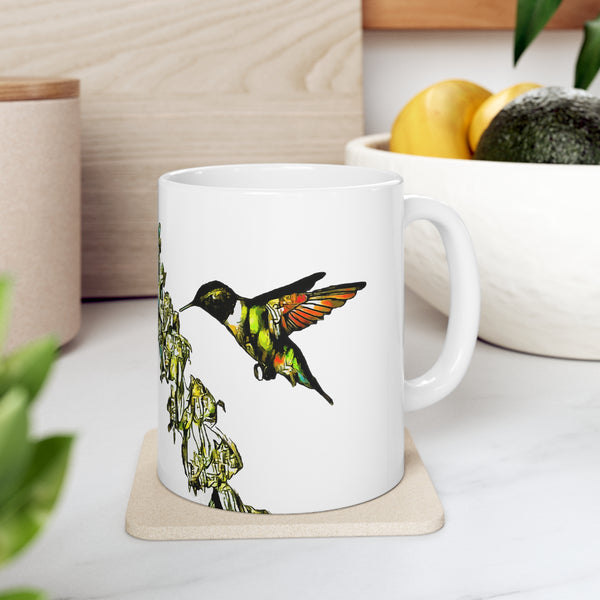 Hummingbird Stick Ceramic Mug 11oz