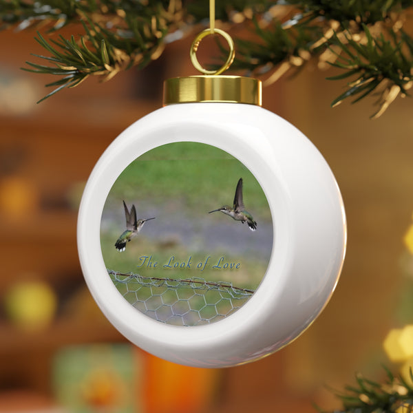 Look of Love Hummingbird Christmas Ball Ornament