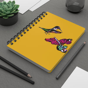 Hummingbird Bounce Yellow Spiral Bound Journal