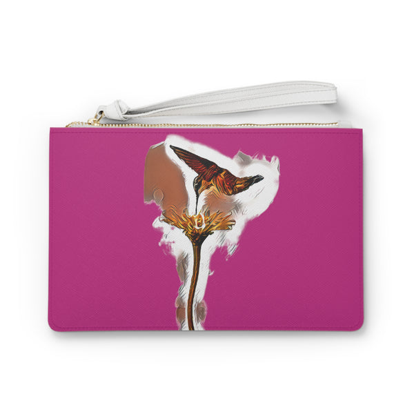 Hummingbird Flame Neat Pink Clutch Bag (2)