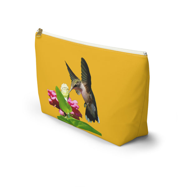 Hummingbird Wings Up Yellow Accessory Pouch w T-bottom