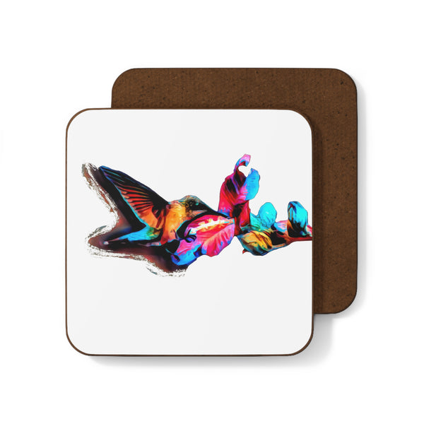 Hummingbird Landing Neat Pink Hardboard Back Coaster