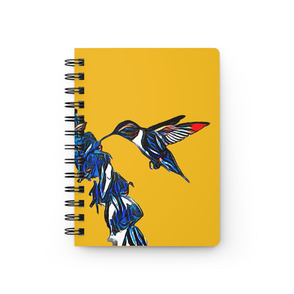 Hummingbird Blue Stick Yellow Spiral Bound Journal