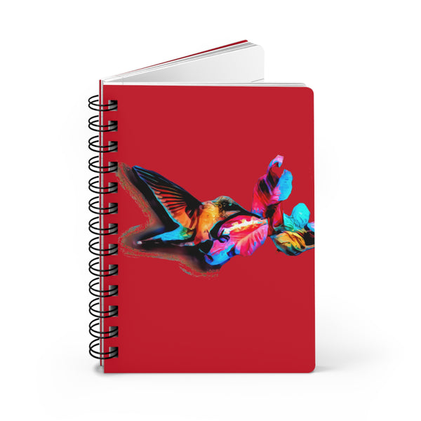 Hummingbird Landing Red Spiral Bound Journal