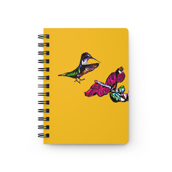 Hummingbird Bounce Yellow Spiral Bound Journal